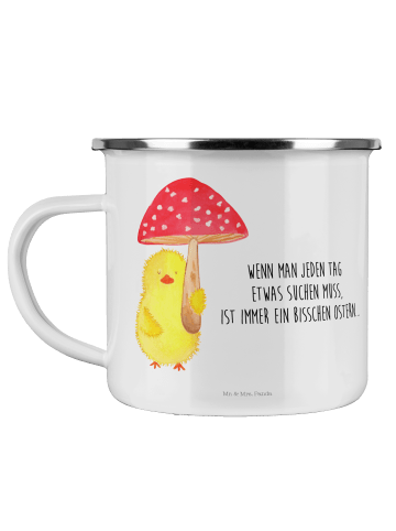 Mr. & Mrs. Panda Tasse Küken Fliegenpilz mit Spruch in Weiß