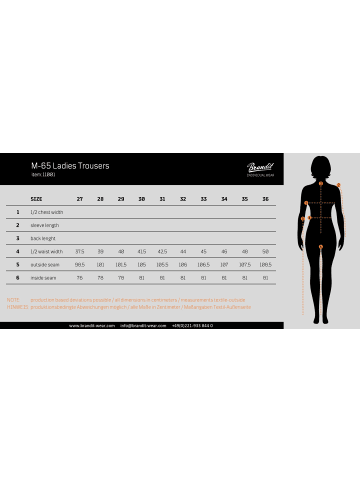 Brandit Cargohose "Women M65 Pants" in Schwarz