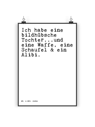 Mr. & Mrs. Panda Plakat Ich habe eine bildhübsche... mit Spruch in Weiß