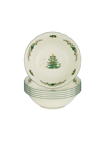 Seltmann Weiden 6er Set Dessertschale Marieluise Weihnachten in ø 15,1 cm in weiß-grün