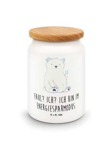 Mr. & Mrs. Panda Keksdose Eisbär Faul mit Spruch in Weiß