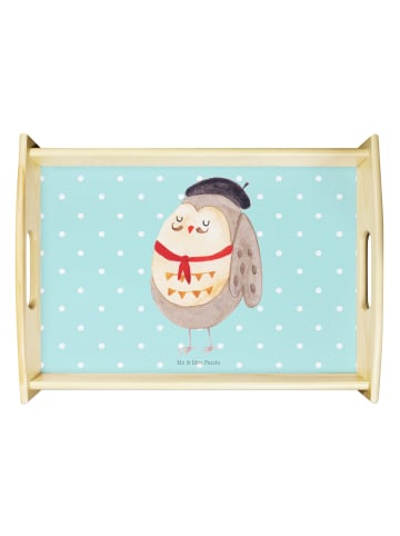 Mr. & Mrs. Panda Tablett Eule Frankreich ohne Spruch in Türkis Pastell