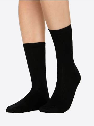 Nur Die Basicsocken Soft Modal Ripp in Schwarz