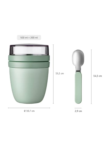Mepal Lunchpot + Faltbarer Löffel Ellipse 500 + 200 ml in Nordic Black
