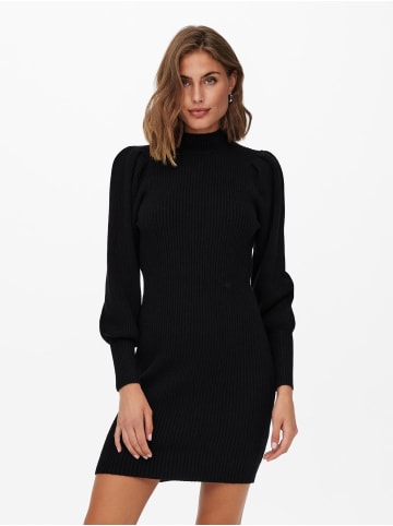 ONLY Langarm Mini Strickkleid Rundhals Pullover Shirt ONLKATIA in Schwarz
