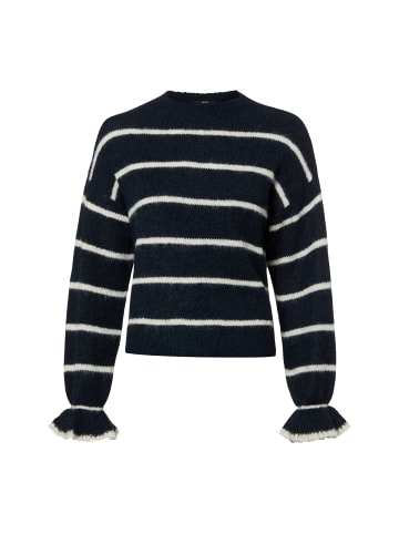 Zero Strickpullover in marine weiß - 0001