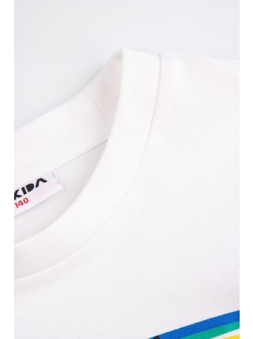 MOKIDA Baumwoll-T-Shirt mit kurzen Ärmeln in weiß