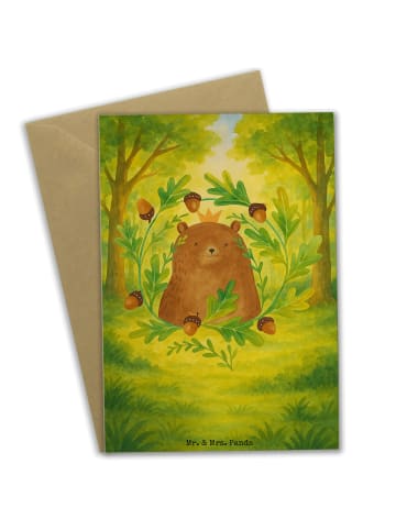 Mr. & Mrs. Panda Grußkarte Bär König Design ohne Spruch in Weiß