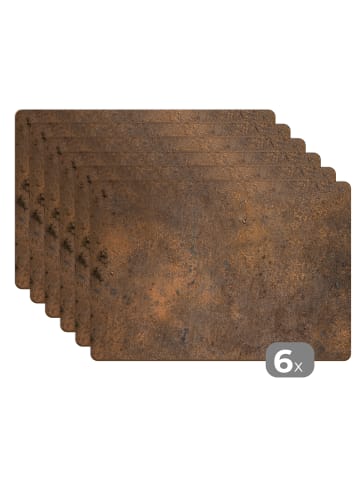 OnlyWow Platzset - Tischset (6-teilig) Rostfarben, abwaschbar