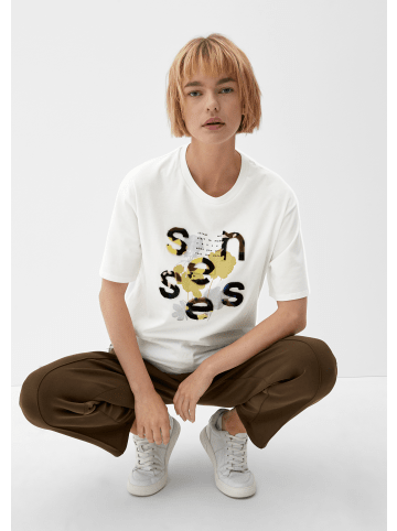 s.Oliver T-Shirt kurzarm in Creme