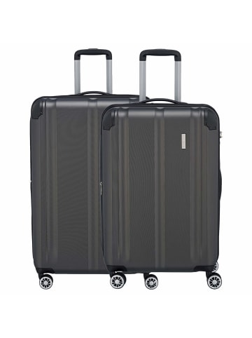 travelite City - 4-Rollen Trolley Set 2tlg. (anthrazit) in anthrazit