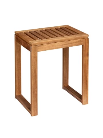 Wenko Badhocker aus Akazienholz FONDI in Braun, (B) 40 x (H) 46 x (L) 30 cm