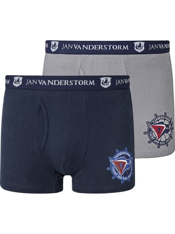 Jan Vanderstorm 2er Pack Retropant HARRI in grau blau