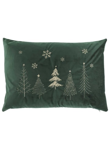 Chic Antique Kissenbezug AIX Grün WEIHNACHTSBÄUME 35x50 cm