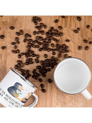 Mr. & Mrs. Panda Camping Emaille Tasse Hochzeitsreise Ewige Lieb... in Transparent