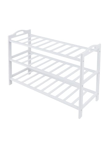 relaxdays Schuhregal in Weiß - (B)70 x (H)48 x (T)25 cm