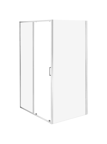 Beliani Duschkabine LANGUI in Silber - (W) 120 x (H) 190 x (L) 90 cm