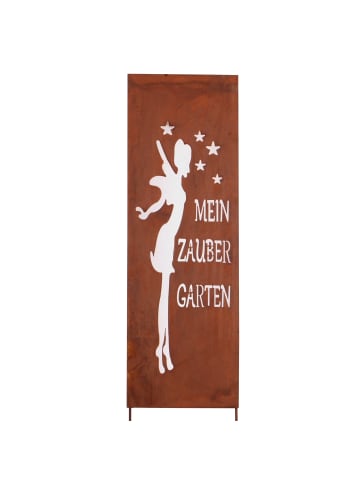 UNUS Gartenschild Rost Zaubergarten schmal in Braun