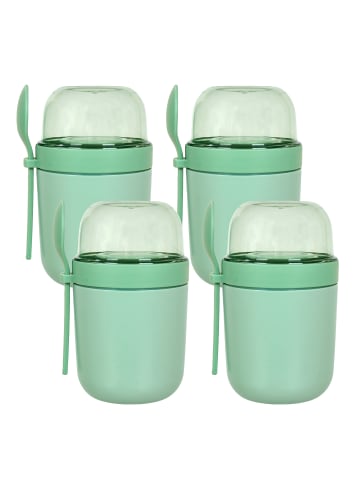 relaxdays 4 x Müslibecher in Grün - 680 ml