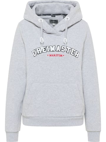 DreiMaster Damen Kapuzenpullover in Hellgrau Melange