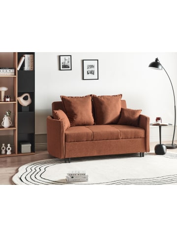 Beliani 5-tlg Schlafsofa HOVIN in Braun/Schwarz