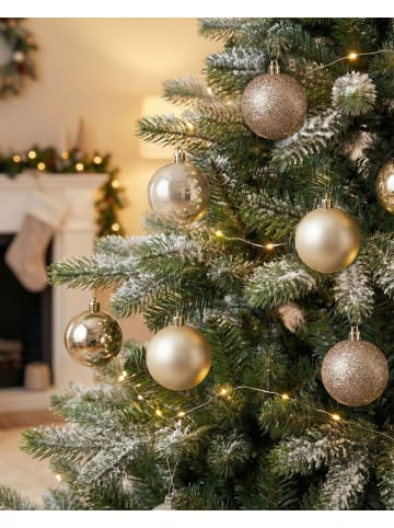 Beliani 60er-Set Weihnachtsbaumkugeln TYIN in Gold