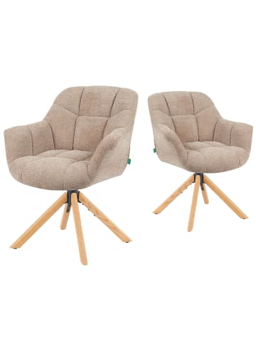 DUBI Möbel 2er-Set: Drehstuhl Mika-Nea in Beige - (B)65 x (H)81 x  (T)66 cm