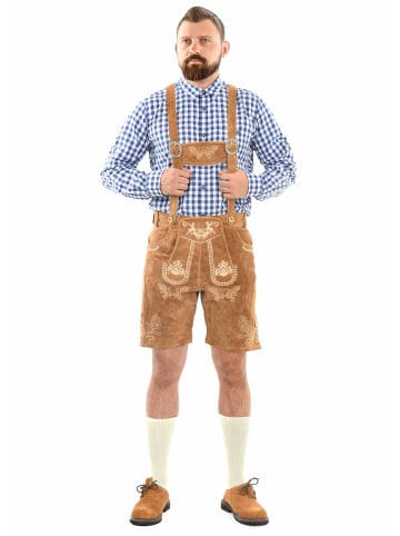 Alessandro Salvarini A. Salvarini Herren Trachten Lederhose AS451 in Hellbraun
