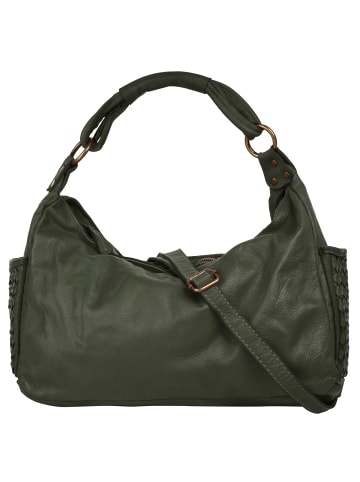Samantha Look Handtasche echt Leder in dunkelgrün