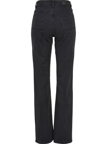Urban Classics Urban Classics Damen Ladies Highwaist Straight Slit Denim Pants in black washed