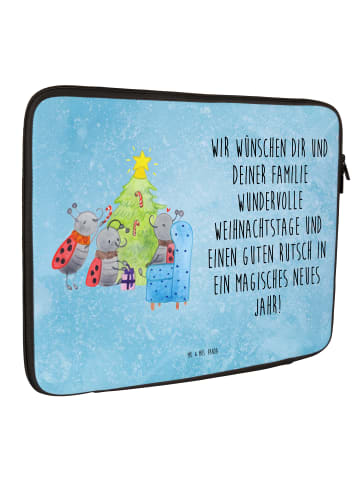 Mr. & Mrs. Panda Laptop Tasche Weihnachten Smörle mit Spruch in Eisblau