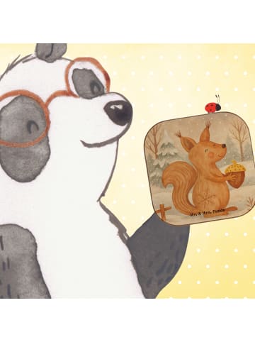 Mr. & Mrs. Panda Flaschenuntersetzer Eichhörnchen Weihnachten De... in Weiß