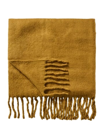 IB Laursen Plaid aus Wolle mit Fransen in mustard