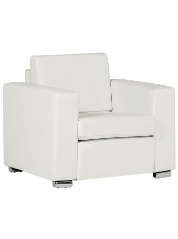Beliani Sessel HELSINKI in Weiß/Silber - (W) 96 x (H) 72 x (L) 76 cm