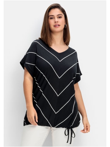 sheego Shirt in schwarz-weiß