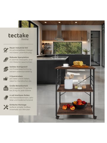 tectake Allzweckwagen inklusive 6 Haken, 65,5 x 45,5 x 88,5 cm