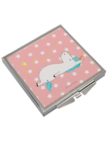 Mr. & Mrs. Panda Mini Spiegel Einhorn Sternenhimmel ohne Spruch in Rot Pastell