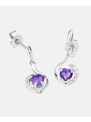 Diamant L'éternel Ohrringe aus 375 Weißgold mit 0.28 Karat Diamant mit Amethyst