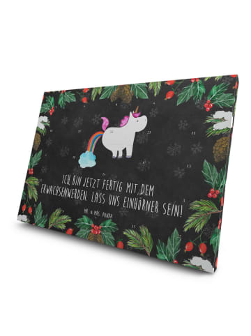 Mr. & Mrs. Panda Tee Adventskalender Einhorn Pupsen mit Spruch in Kreidetafel