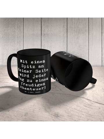 Mr. & Mrs. Panda Tasse Spruch Freudiger Spitz mit Spruch in Schwarz