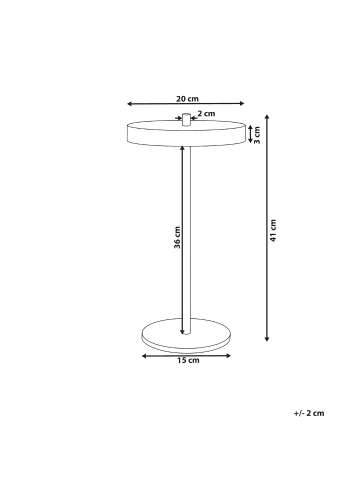 Beliani Tischleuchten EVENLODE in Weiß/Messing - (W) 20 x (H) 41 x (L) 20 cm