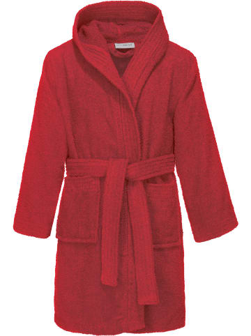 REDBEST Frottier Kinder-Bademantel mit Kapuze Chicago in rot