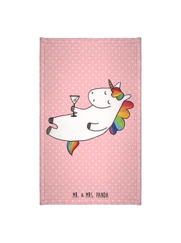 Mr. & Mrs. Panda Gästehandtuch Einhorn Blümchentail ohne Spruch in Rot Pastell