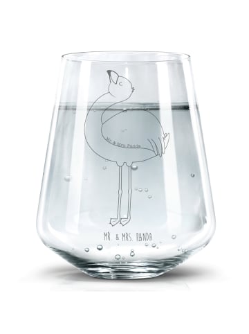 Mr. & Mrs. Panda Trinkglas Flamingo Stolz ohne Spruch in Transparent