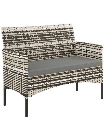 Outsunny Rattan Gartensofa,115L x 63B x 85H cm,Hellgrau