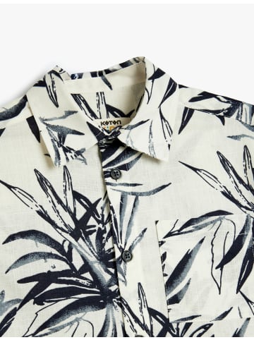 KOTON SHIRTS SS in Ekru Gemustert