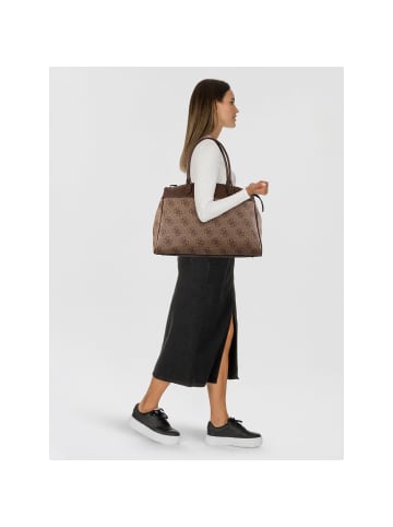Guess Berta Schultertasche 34 cm in latte logo-brown
