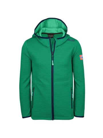 Trollkids Fleece Jacke "Sogndal" in Pfeffergrün/Marineblau