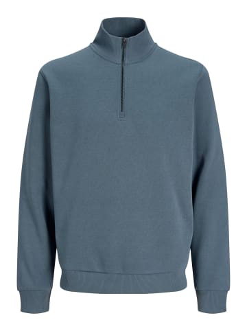 Jack & Jones Sweatshirt mit halbem Reißverschluss in Blue Mirage