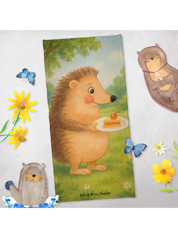 Mr. & Mrs. Panda Strandlaken Igel Kuchenstück Design ohne Spruch in Weiß